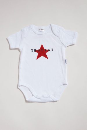 Trotzki - Strampler aus weisser Biobaumwolle von Elternhaus